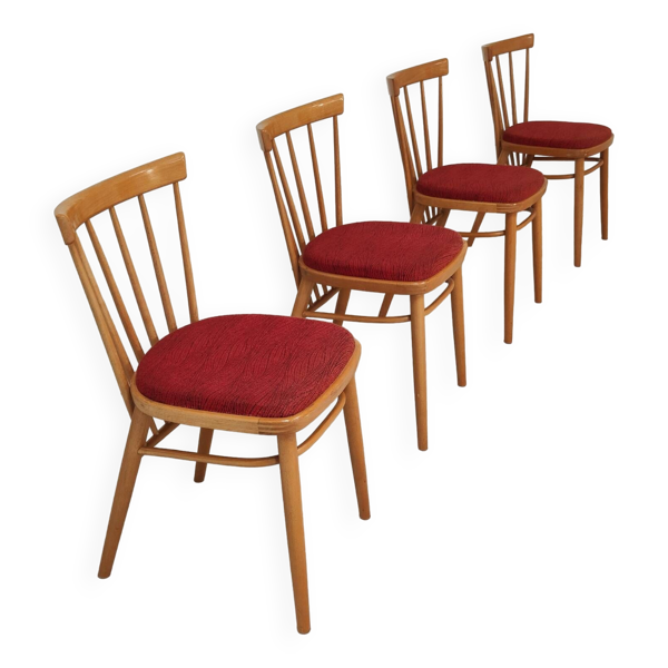 Lot de 4 chaises par Antonin Suman pour Tatra Nabytok Pravenec Année 60