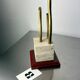 Serre-livres sculpture brutaliste en travertin, bois et bronze, Espagne années 1970