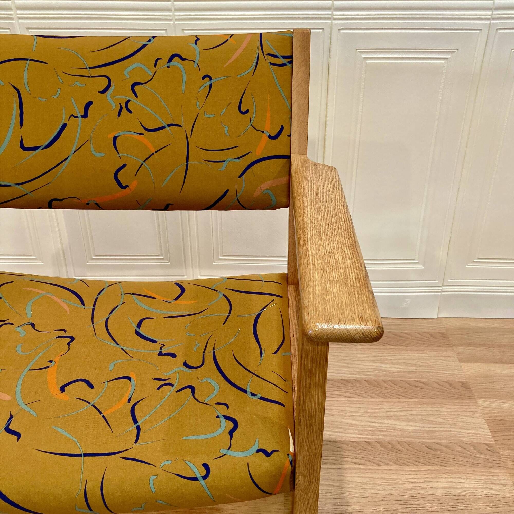 Set of 6 armchairs stamped Hans Wegner "Scandinavian design" 1960.