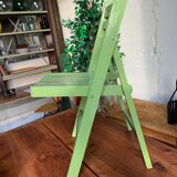 3 wooden folding chairs