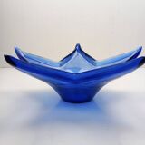 Vintage cobalt blue starfish-shaped fruit bowl in HSG style.