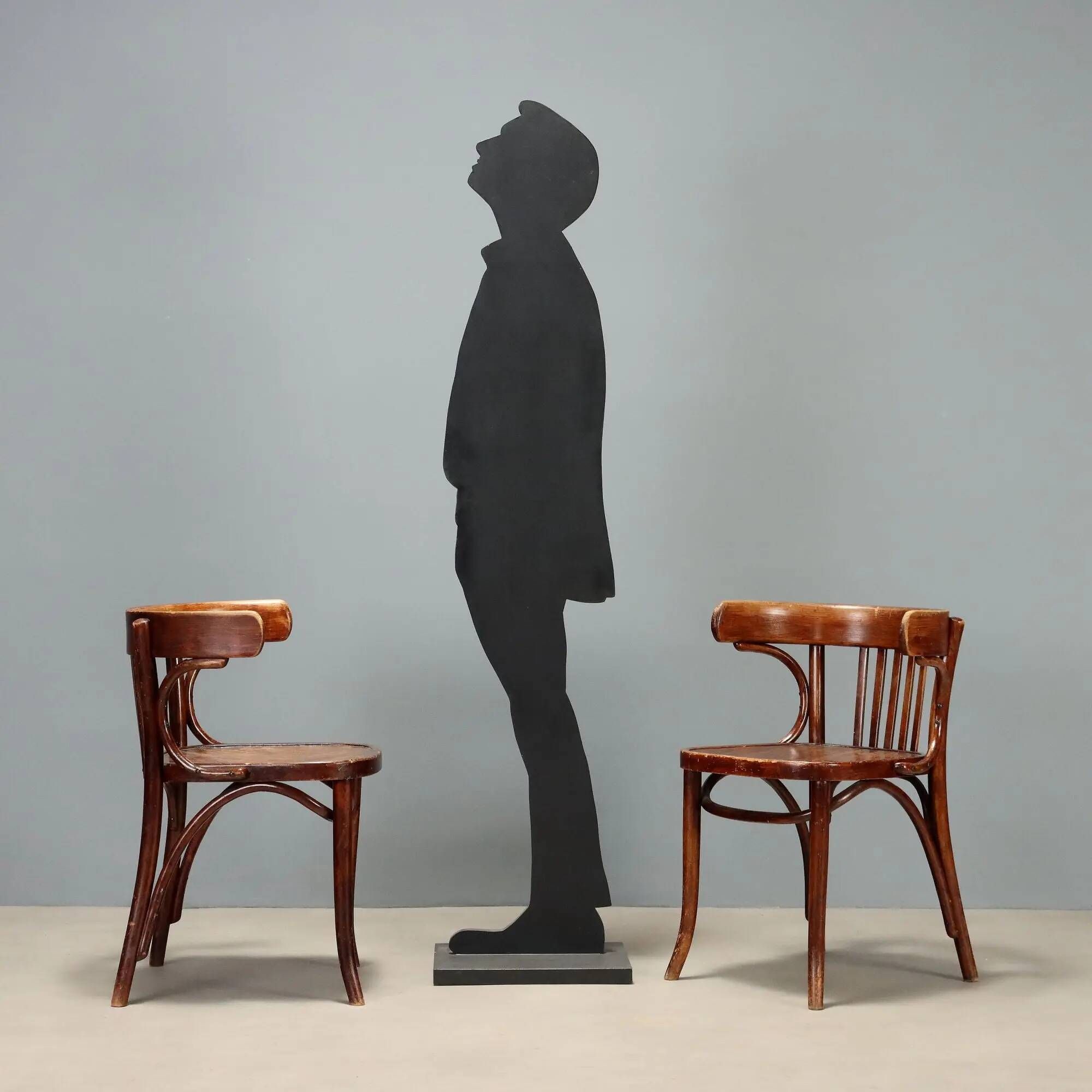 Antique Thonet armchairs in painted beech, walnut, Austria, 20th century