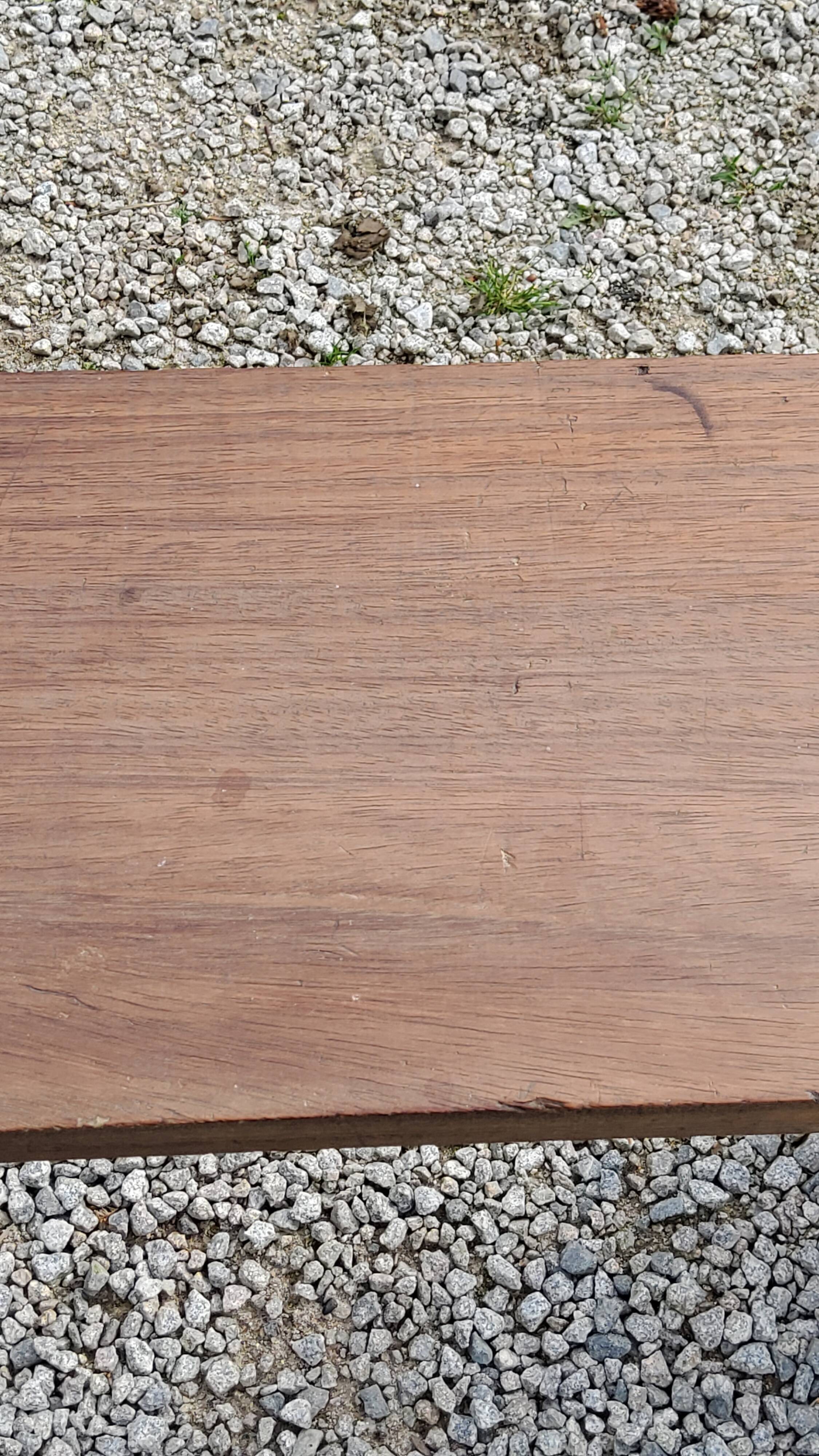 Brutalist bench of the 30s in solid mahogany