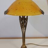 Magnificent art nouveau lamp designed for naudy and blown glass 1960