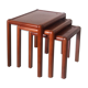 Ensemble de 3 tables gigognes en bois, France 1970