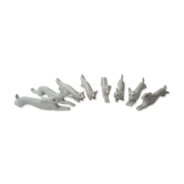 Set of expensive rests in faience in the shape of animal dog rabbit cat fox