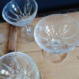 6 antique crystal champagne glasses