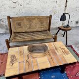 Wooden and rope bench from the 1950s,  Vibo