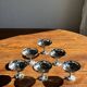 Set of 6 metal ice cream cups on flower-shaped feet