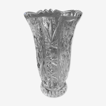 Carved glass vase