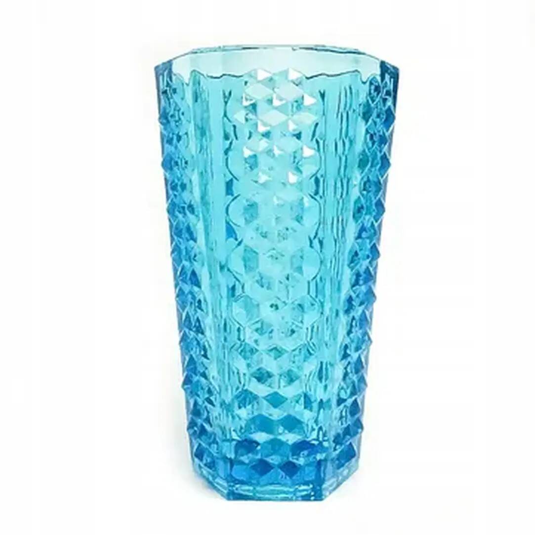 Studs vase, modernism, blue glass, Ząbkowice, Poland, 1970s