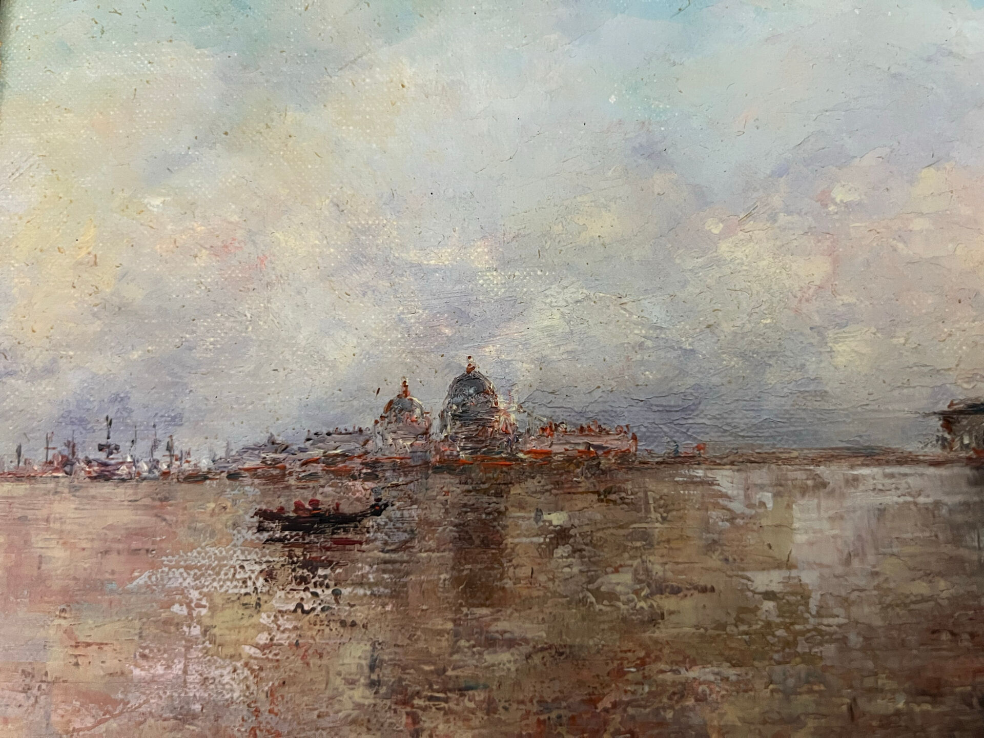Oil on canvas, view of Venice.