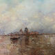 Oil on canvas, view of Venice.