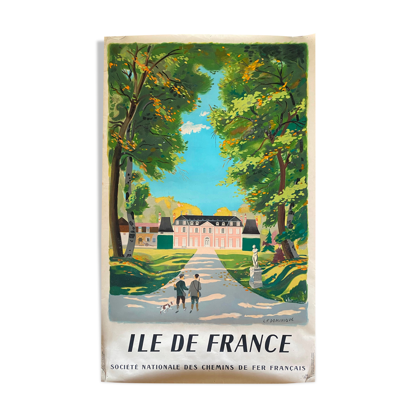 Original tourist poster "Ile de France" 62x100cm 1945