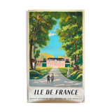 Original tourist poster "Ile de France" 62x100cm 1945