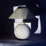 Racket white ceramic lamp base, Ikea, 1989