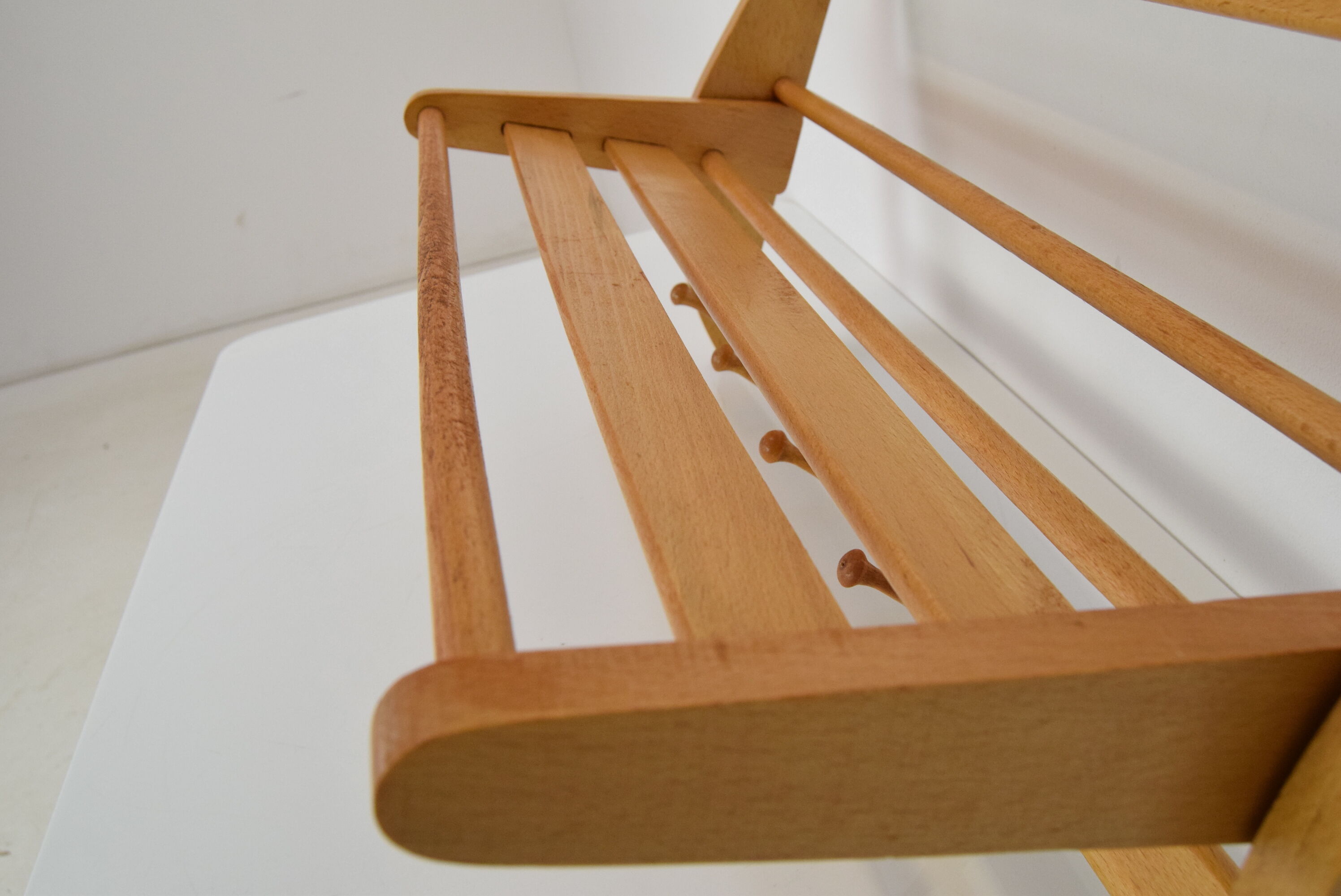 Mid-century wall folding  hanger and shelf, 1960's.