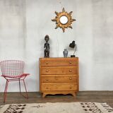 Chest of drawers vintage oak feet compass retro 1950 4 drawers