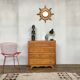 Chest of drawers vintage oak feet compass retro 1950 4 drawers