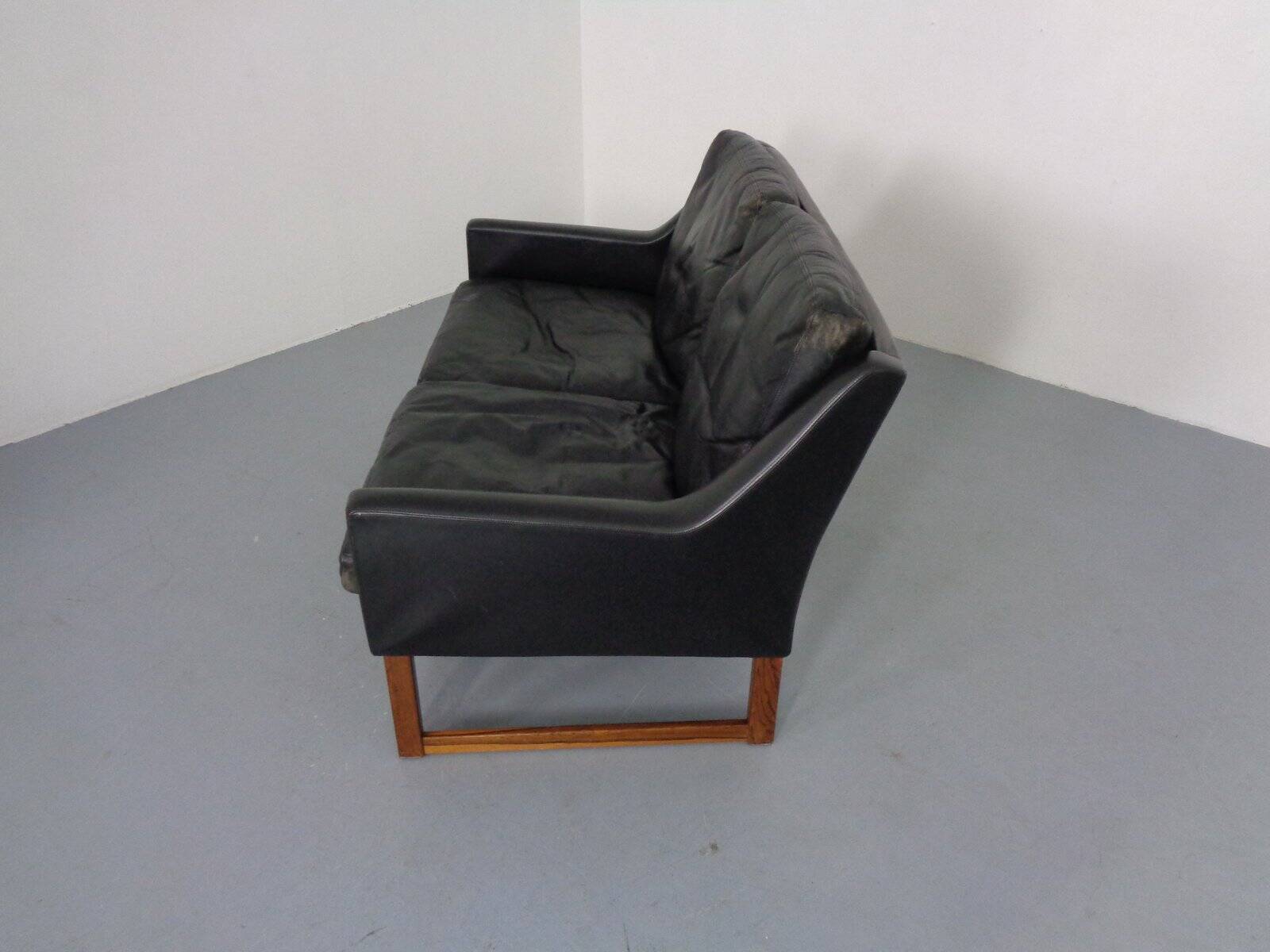 Mid-Century Rosewood & Leather 2-Seater Sofa by Rudolf Glatzel for Kill International, 1960s