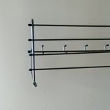 Vintage steel wall coat rack - 6 hooks