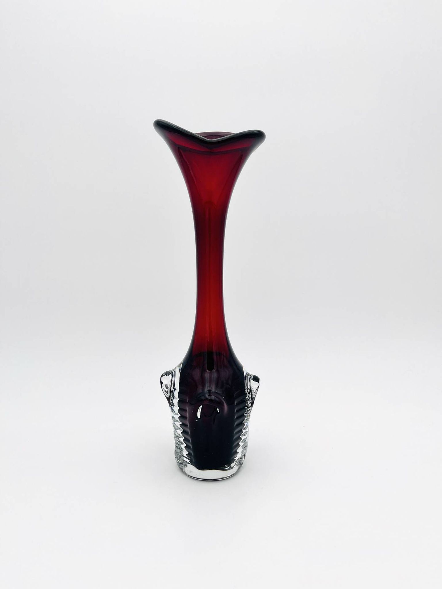 Vase Bo Borgström Åseda Glassworks Jack in the Pulpit Red 31cm 1960