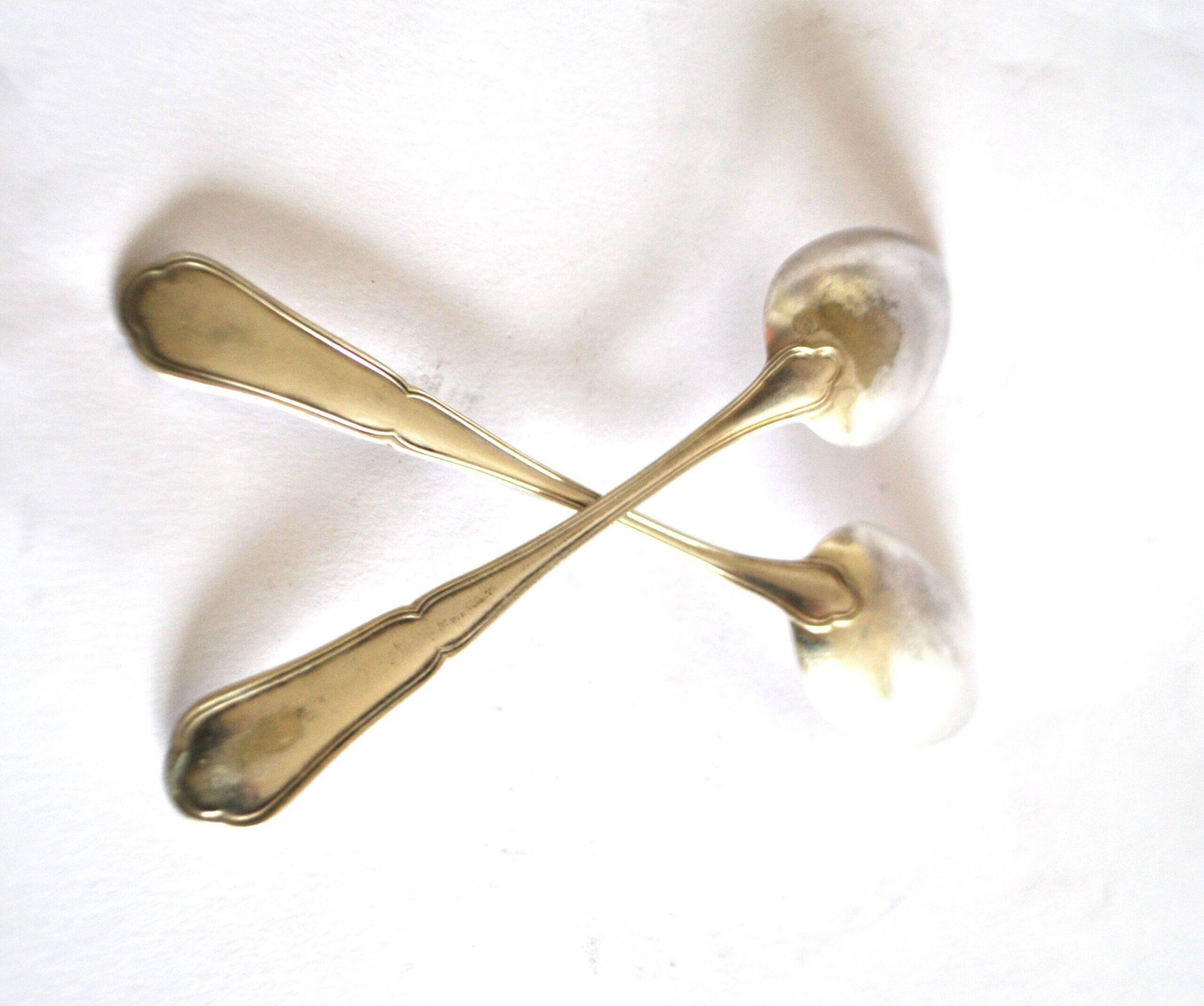 Set of 2 silver-plated teaspoons with C&L filigree, 14.5 cm