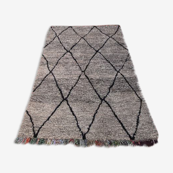 Tapis beni ourain gris 231x154 cm