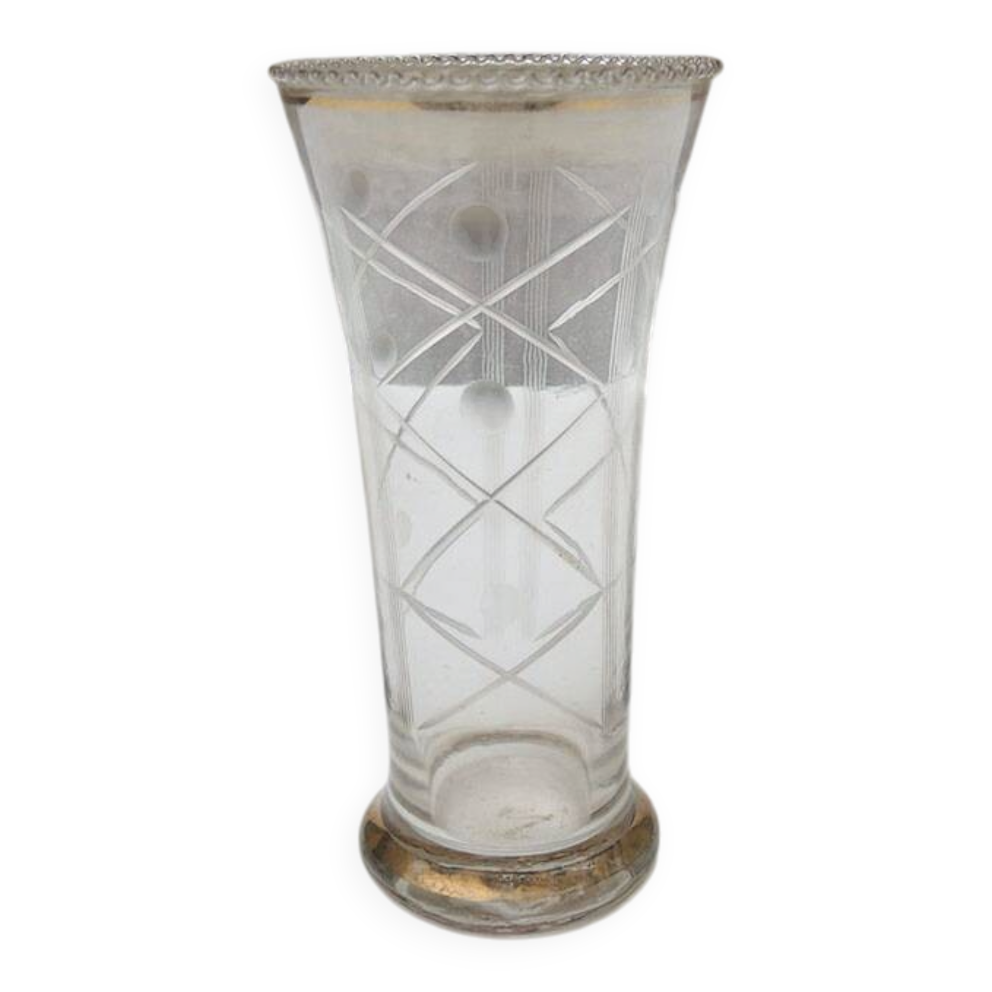 Vintage transparent glass vase from the 1960s.