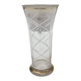 Vintage transparent glass vase from the 1960s.