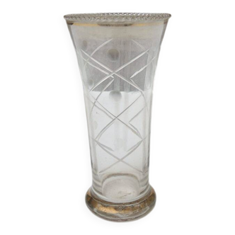 Vintage transparent glass vase from the 1960s.