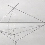 Old drawing - study of geometry - Ecole Royale Polytechnique 1824