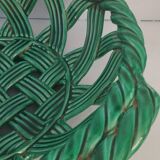 Green braided ceramic bowl
