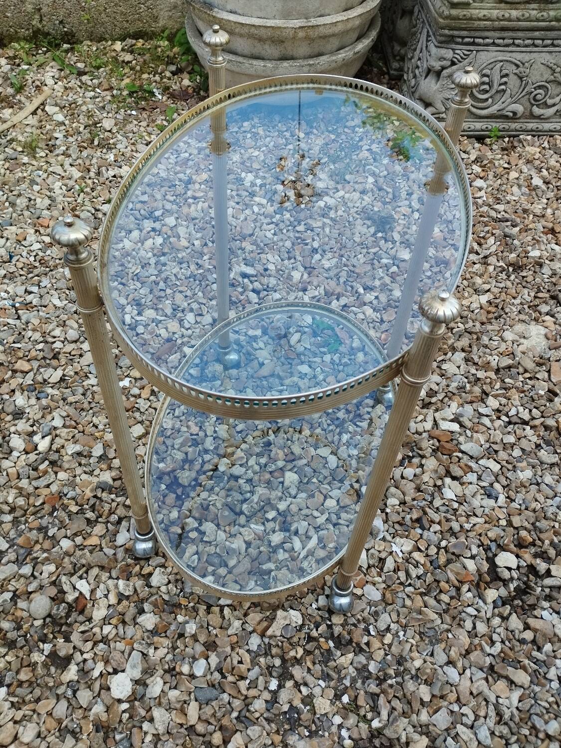 Old vintage rolling serving table