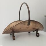 Old brass log holder
