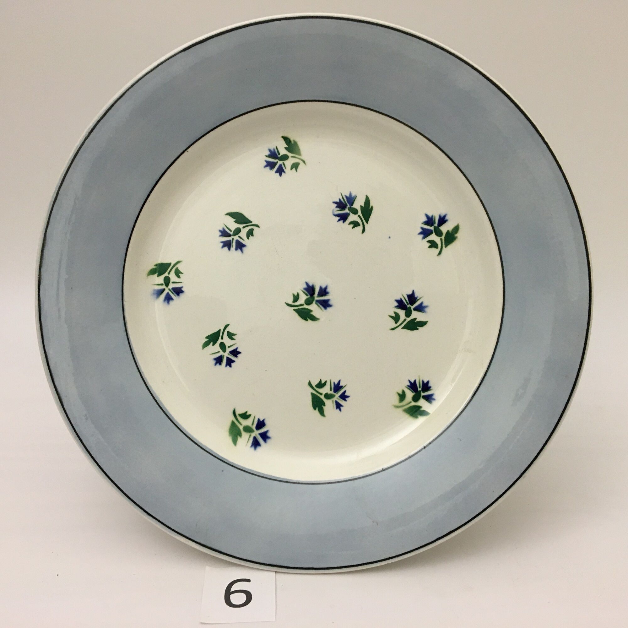Set of 6 plates flat "digoin sarreguemines" model albe