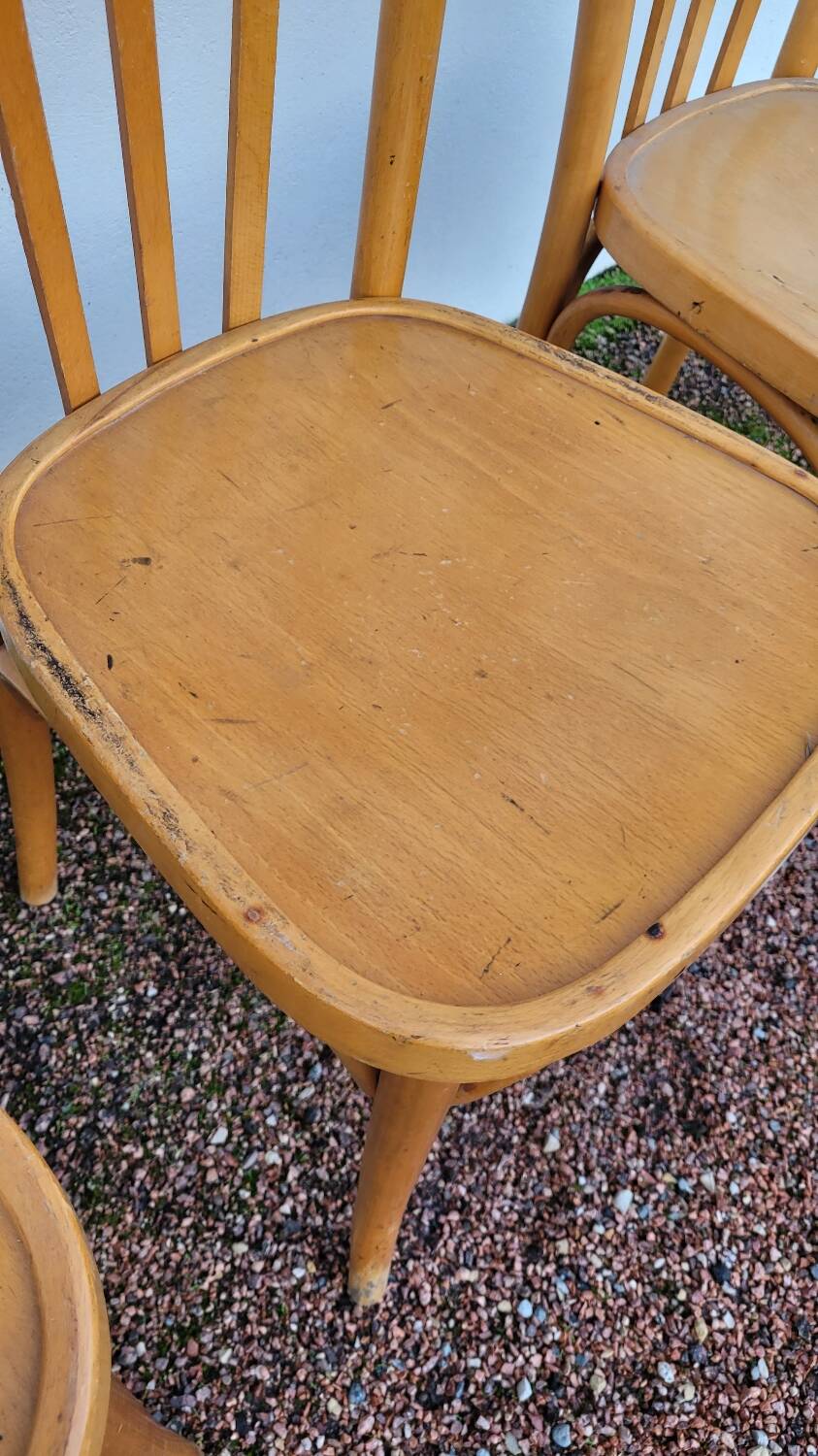 Set of 4 vintage restaurant bistro chairs - 1950s