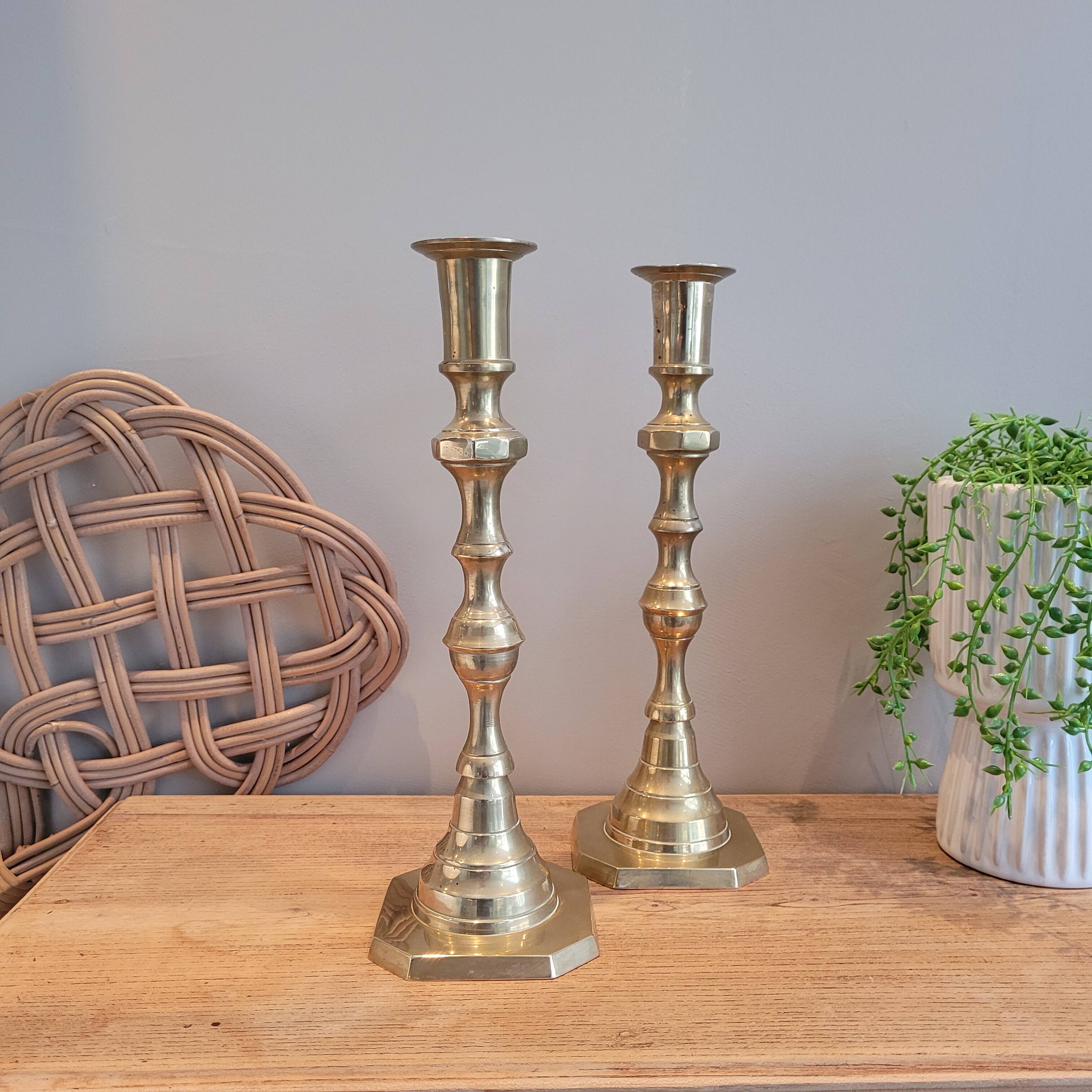 La Redoute x Selency pair of brass candle holders 17