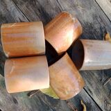 Set of 5 stoneware mugs.