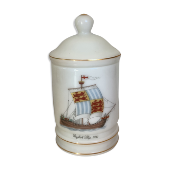 Opal glass pot boat ship 1300