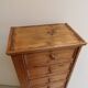 Antique pine filing cabinet with drawers