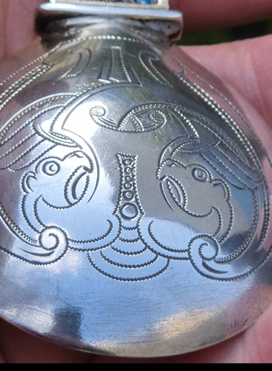 Iconic Antique Jacob Tostrup 950 Silver and Plique-a-jour Enamel Spoon