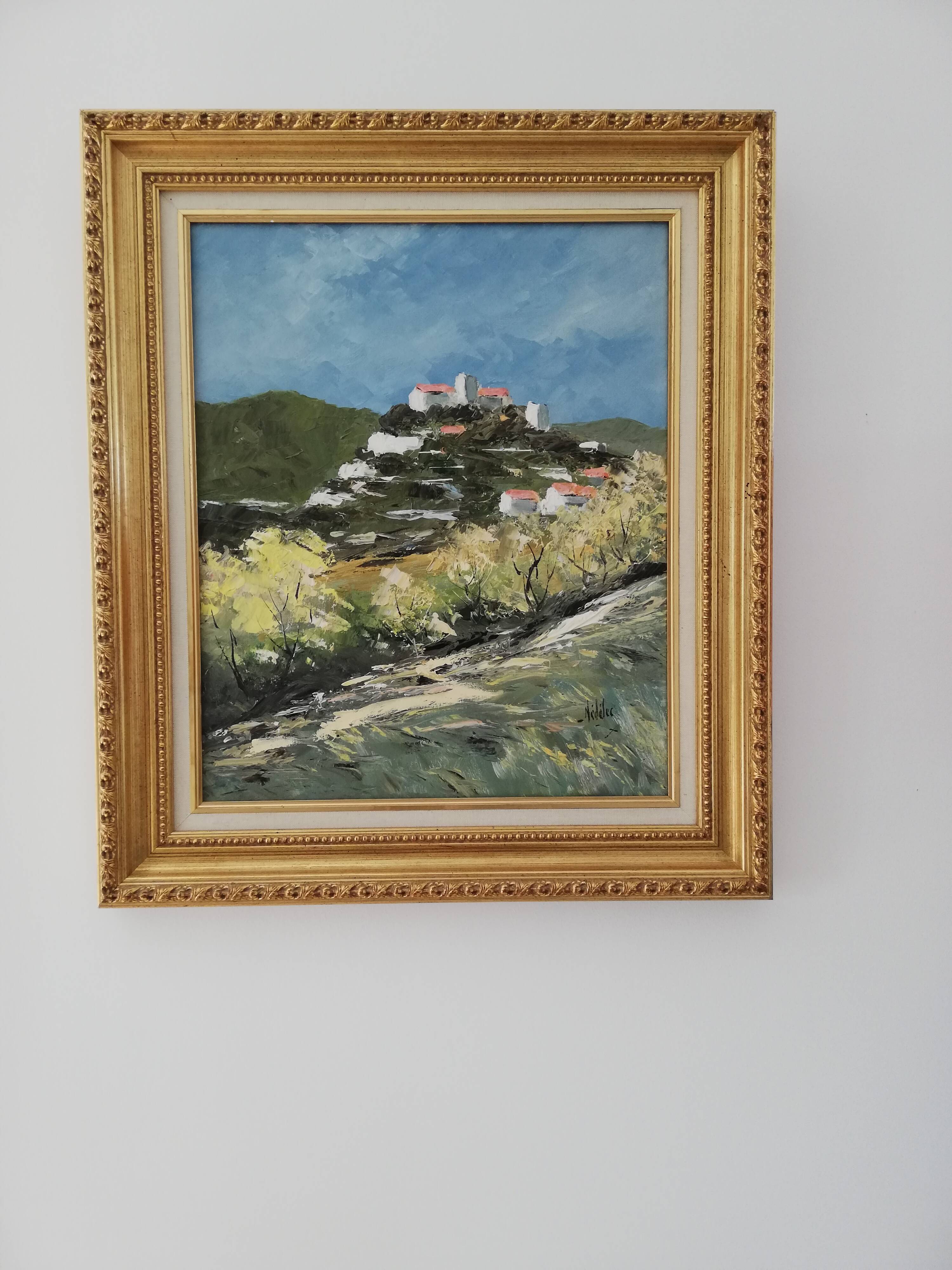 Oil painting on canvas by "Roger NEDELEC" (1927/2015) "from the top of the hill".