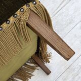 1970s, Danish lounge chair, high, furniture velour, ash wood legs.