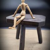 Dark octagon tripod stool