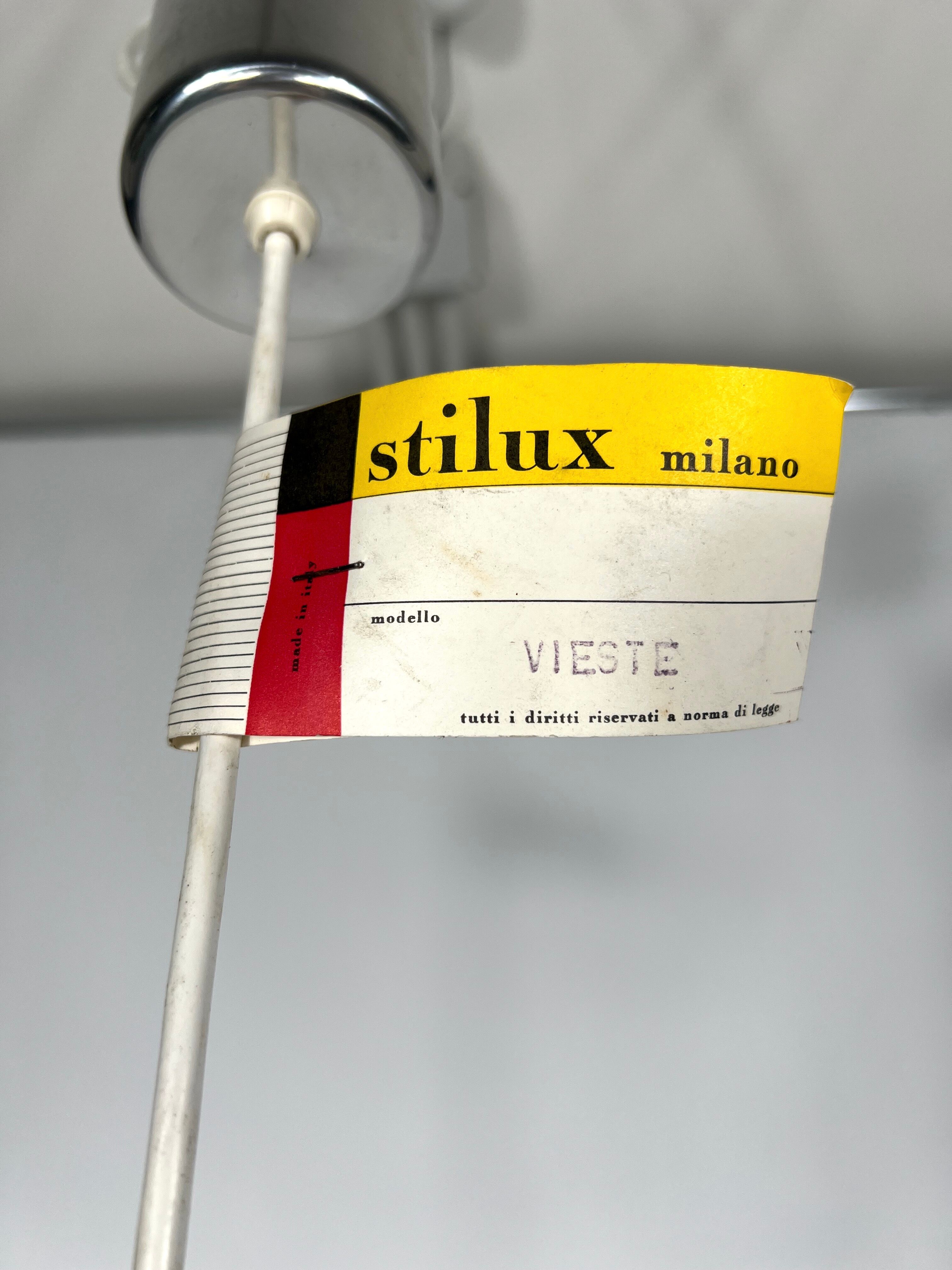 Stilux Milano, set of two chrome pendant lamps from 70s