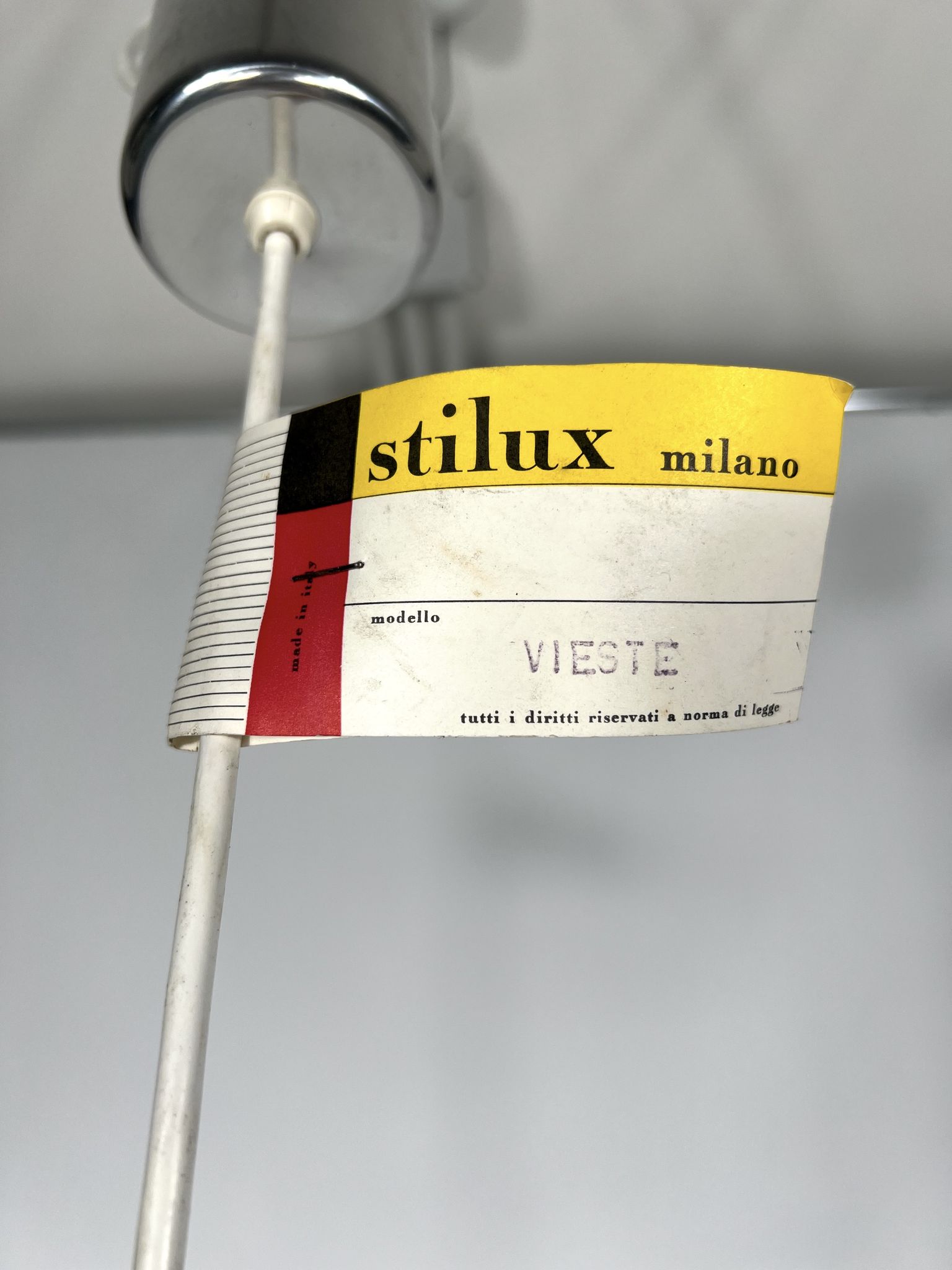 Stilux Milano, set of two chrome pendant lamps from 70s