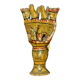 Late 19th century Kabyle pottery candlestick with polychrome geometric decoration