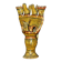 Late 19th century Kabyle pottery candlestick with polychrome geometric decoration