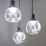 Murano Glass and Varnished Metal 3-Light Pendant by Toni Zuccheri for Venini